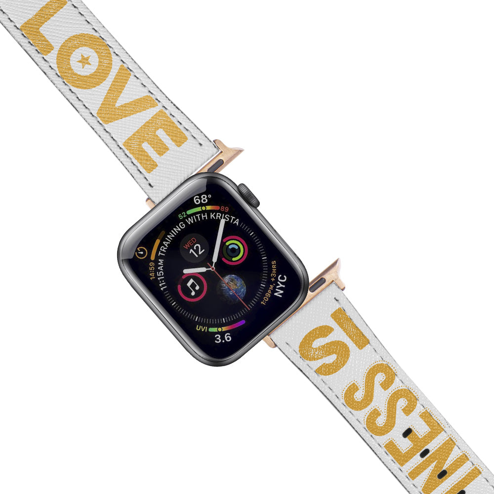 Apple Watch White Band Love Desenli Kordon