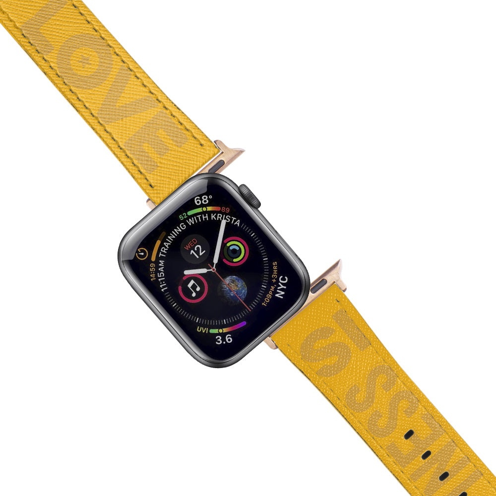 Apple Watch Yellow Band Love Desenli Kordon