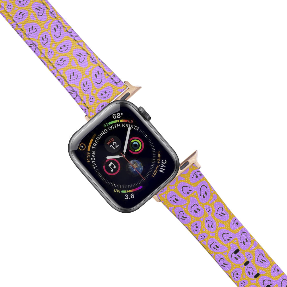 Apple Watch Yellow Band Emoji Desenli Kordon