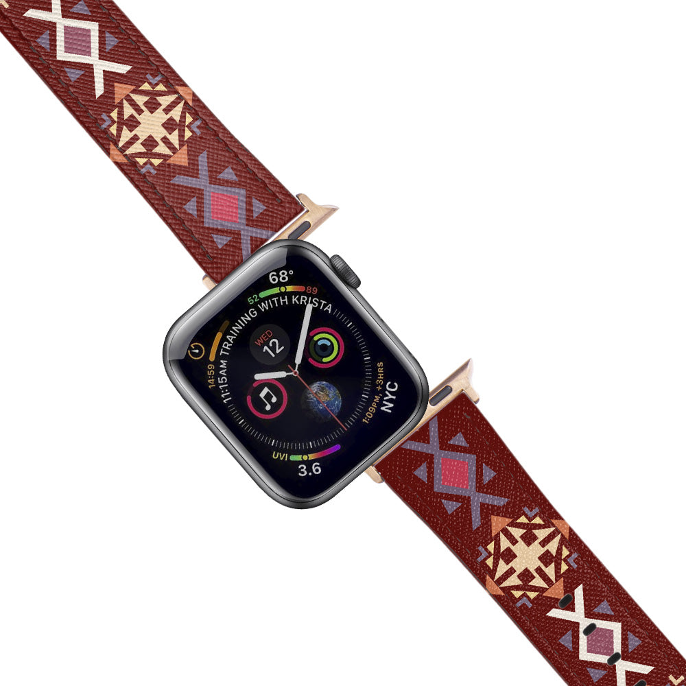 Apple Watch Red Band Kenar Süsü Desenli Kordon