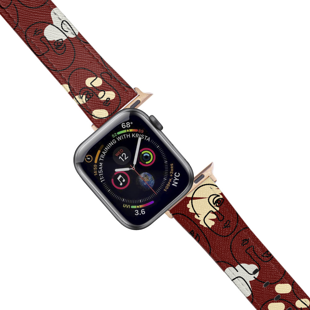 Apple Watch Red Band Eskiz Desenli Kordon