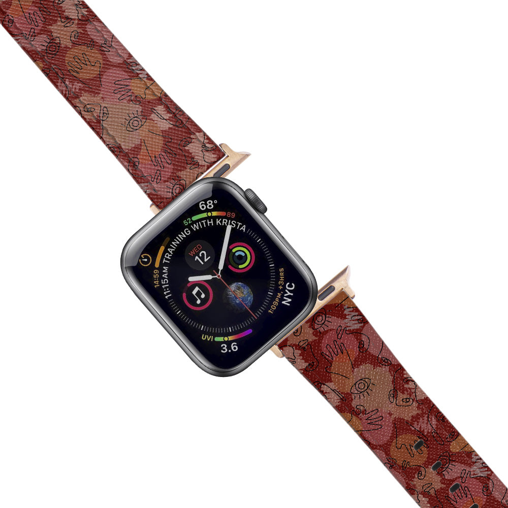 Apple Watch Red Band Sketch Desenli Kordon