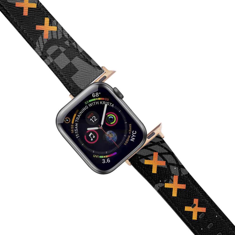 Apple Watch Black Band Süslemeli Desenli Kordon