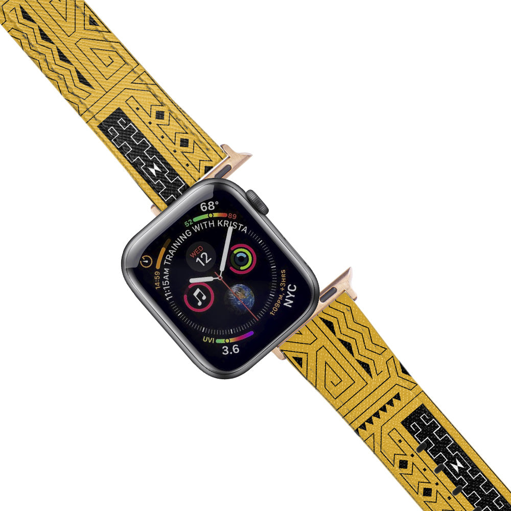 Apple Watch Yellow Band Fancy Desenli Kordon