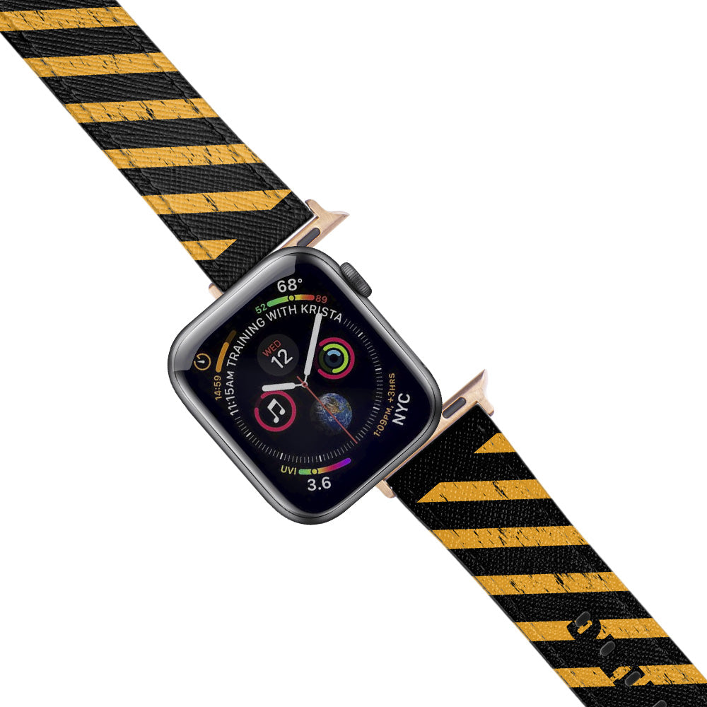 Apple Watch Black Band Warning Desenli Kordon