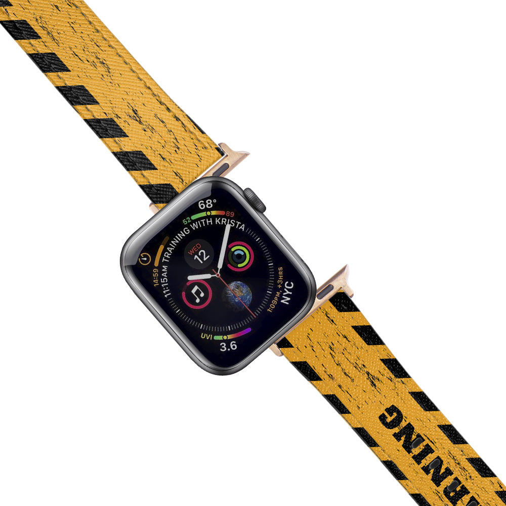 Apple Watch Black Band Uyarı Desenli Kordon