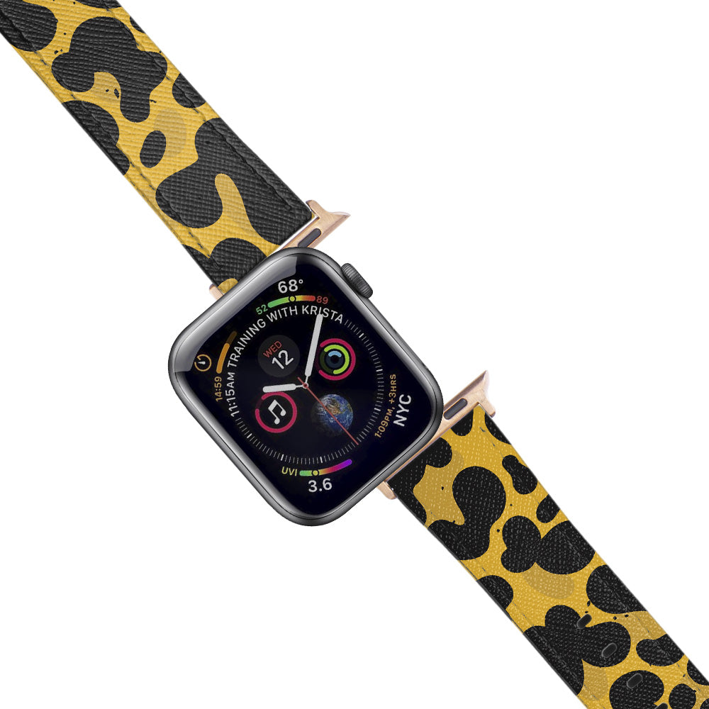 Apple Watch Yellow Band Leke Desenli Kordon