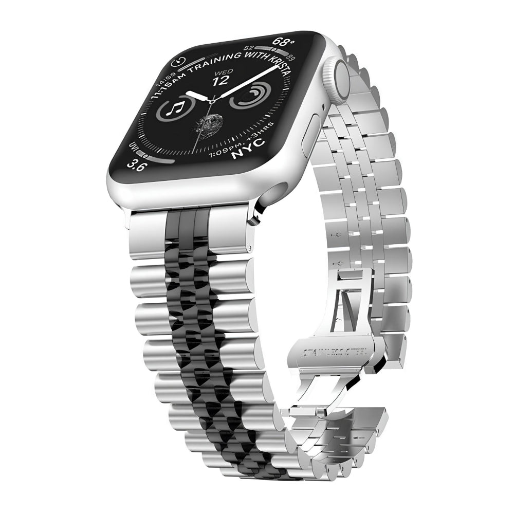 Apple Watch Classic Steel Silver Black Saat Kordonu