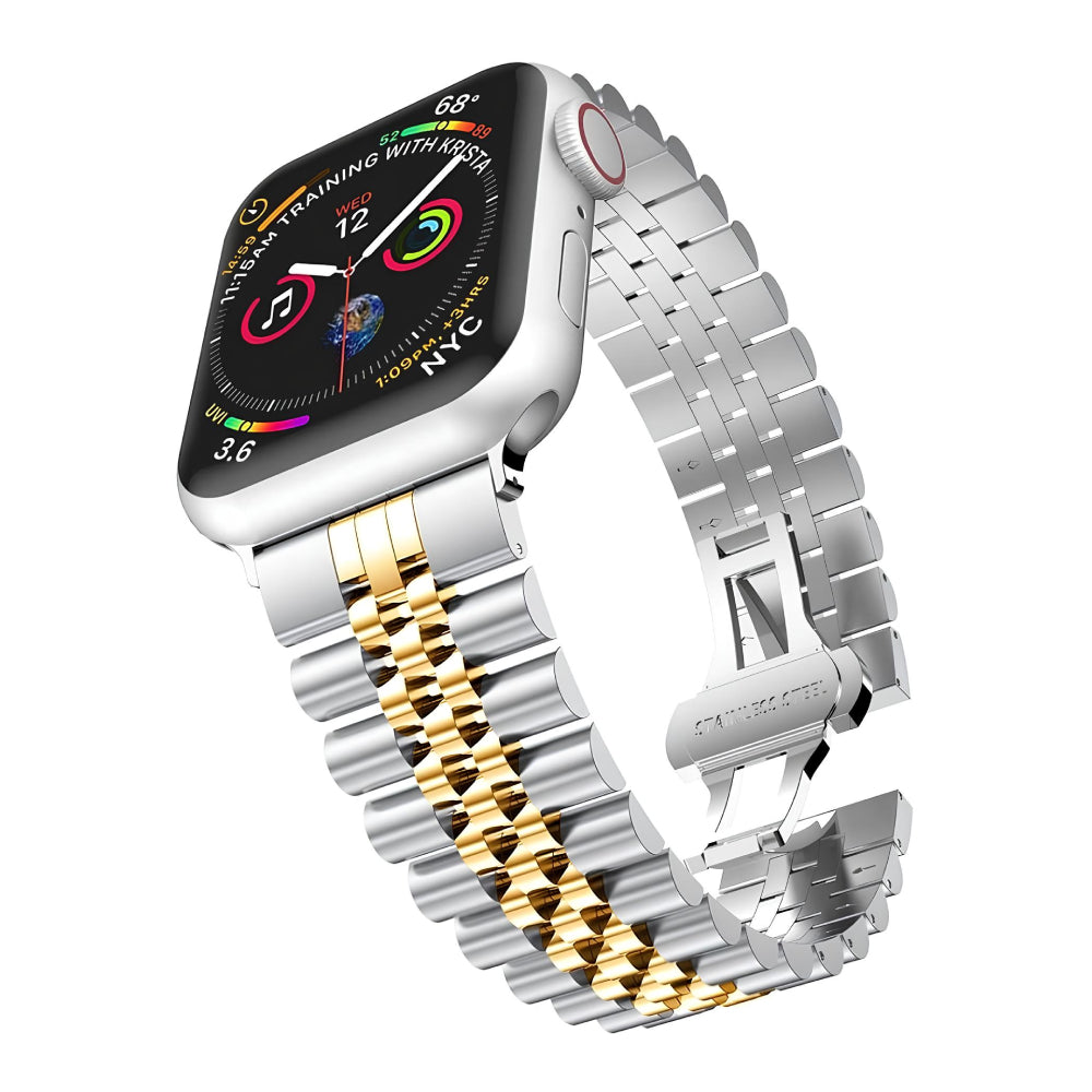 Apple Watch Classic Steel Silver Gold Saat Kordonu