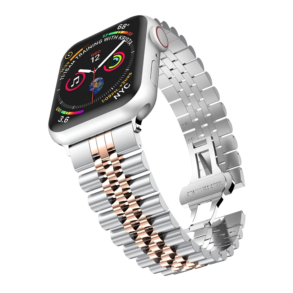 Apple Watch Classic Steel Silver Rose Saat Kordonu