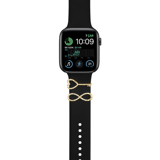 Apple Watch Charm Gold Infinity Key Kordon Aksesuarı