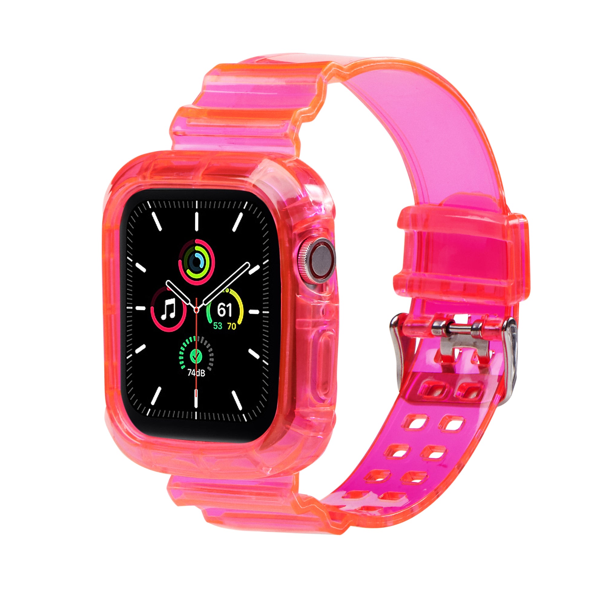 Apple Watch Şeffaf Pink Saat Kordonu