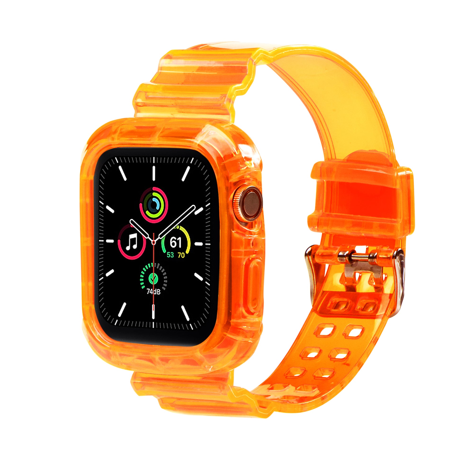 Apple Watch Şeffaf Orange Saat Kordonu