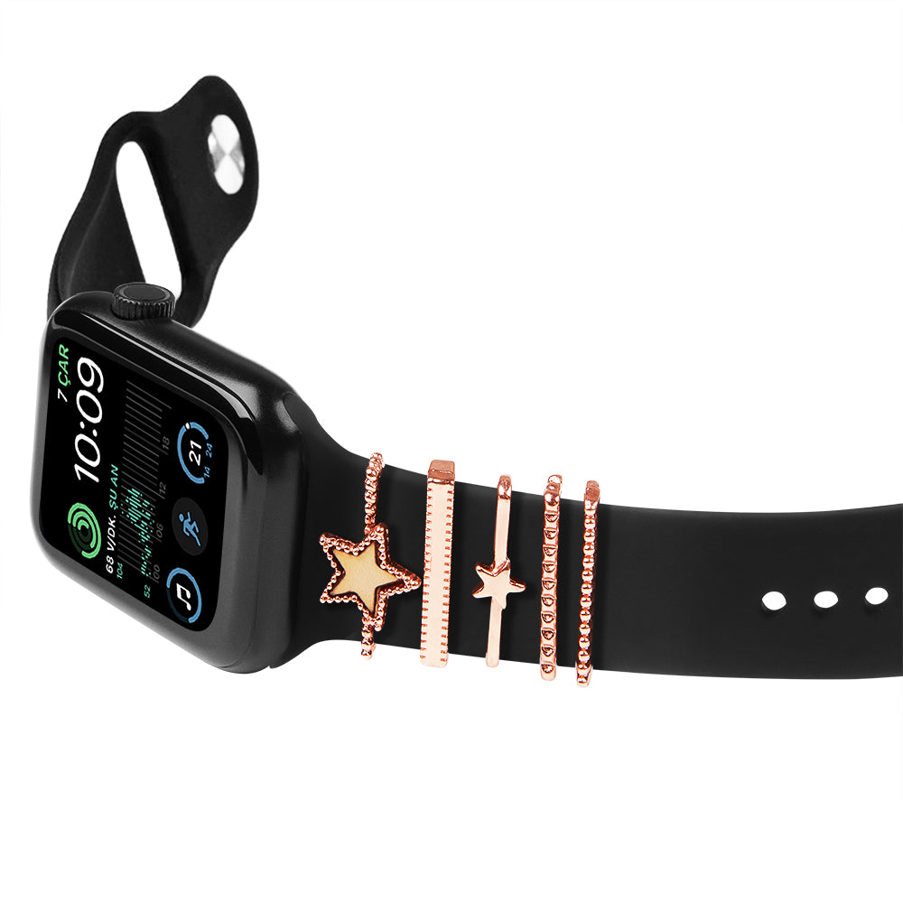 Apple Watch Charm Rose Stars Kordon Aksesuarı